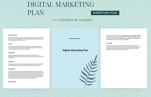 One Page Digital Marketing Plan Template