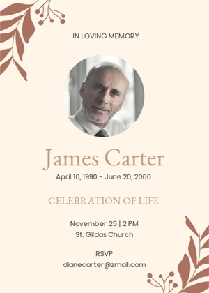 Funeral Event Program Invitation Template