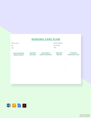 Simple Nursing Care Plan Template