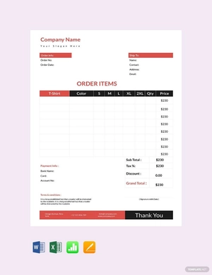 T Shirt Order Template T Shirt Order Template