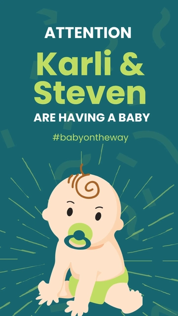 Free Baby Boy Announcement Instagram Story Template to Edit Online