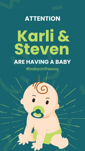 Free Baby Boy Announcement Whatsapp Post Template to Edit Online