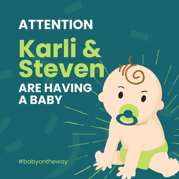 Free Baby Boy Announcement Linkedin Post Template to Edit Online