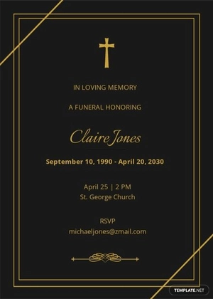 Simple Digital Funeral Invitation Template