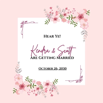 Free Wedding Announcement Instagram Post Template to Edit Online