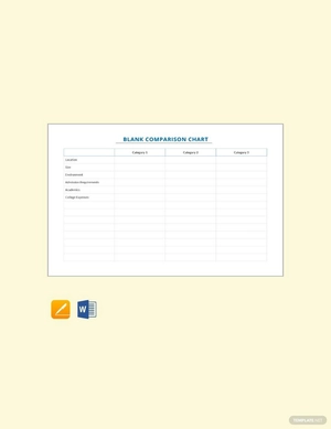 Sample Comparison Chart Template