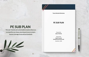 PE Sub Plan Template