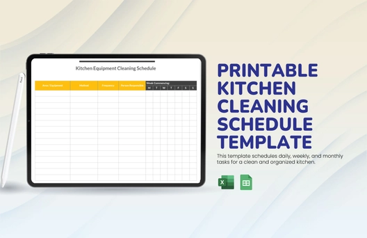 Printable Kitchen Cleaning Schedule Template