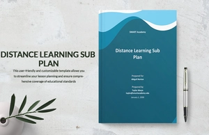 Distance Learning Sub Plan Template