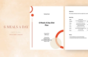 6 Meals A Day Diet Plan Template