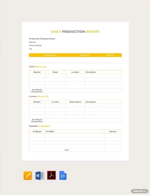 Daily Production Report Template Daily Production Report Template