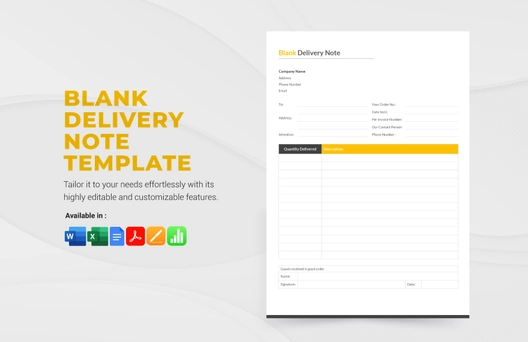 Blank Delivery Note Template