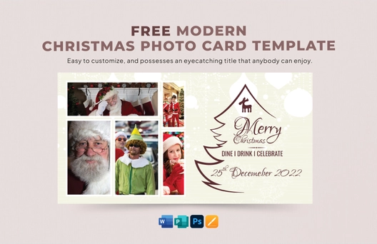 Modern Christmas Photo Card Template