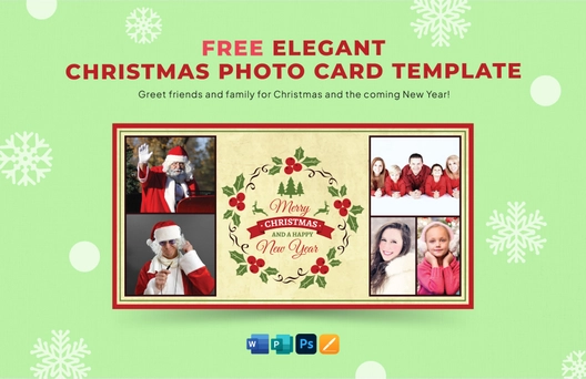 Elegant Christmas Photo Card Template