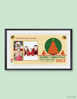 Retro Christmas Photo Card Template