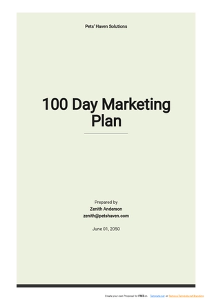 100 Day Marketing Plan Template