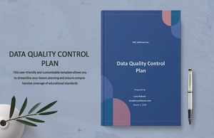 Data Quality Control Plan Template