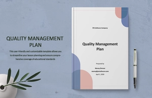 Quality Management Plan Template Quality Management Plan Template