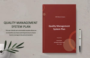 Quality Management System Plan Template Quality Management System Plan Template