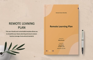 Remote Learning Plan Template