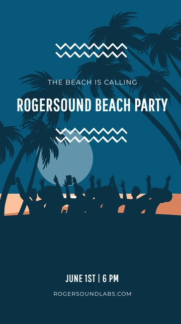 Free Beach Party Advertisement Whatsapp Post Template to Edit Online
