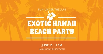 Free Hawaii Beach Party Facebook Post Template to Edit Online