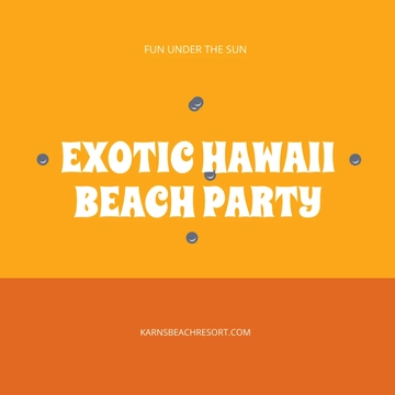 Free Hawaii Beach Party Instagram Post Template to Edit Online