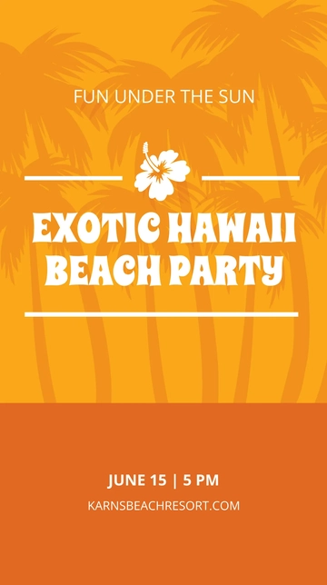 Free Hawaii Beach Party Whatsapp Post Template to Edit Online