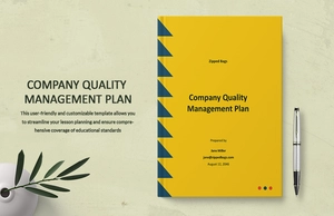 Company Quality Management Plan Template