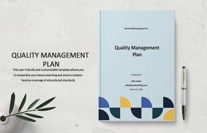 Sample Quality Management Plan Template