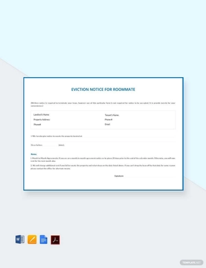 Eviction Notice for Roommate Template