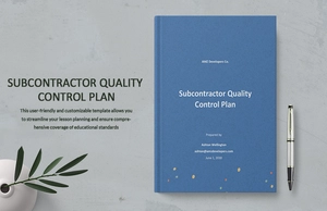 Subcontractor Quality Control Plan Template
