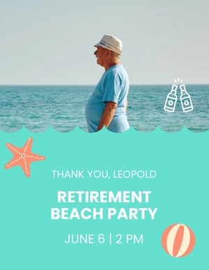 Retirement Beach Party Flyer Template