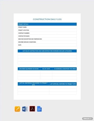 Construction Daily Log Template Construction Daily Log Template
