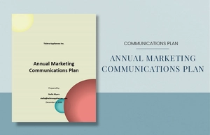 Annual Marketing Communications Plan Template