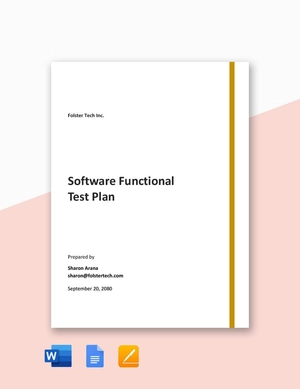 Software Functional Test Plan Template