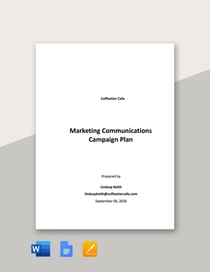 Marketing Communications Campaign Plan Template