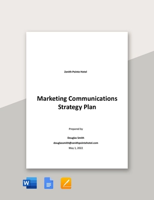 Marketing Communications Strategy Plan Template