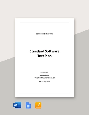 Standard Software Test Plan Template Standard Software Test Plan Template