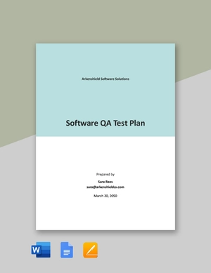 Software QA Test Plan Template