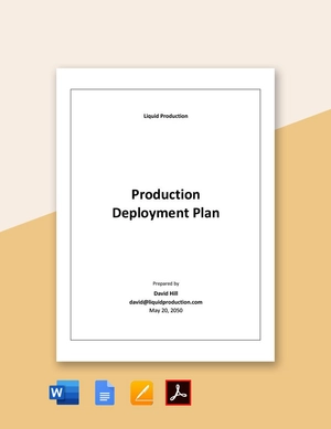 Production Deployment Plan Template