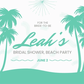 Free Bridal Shower Beach Party Instagram Post Template to Edit Online
