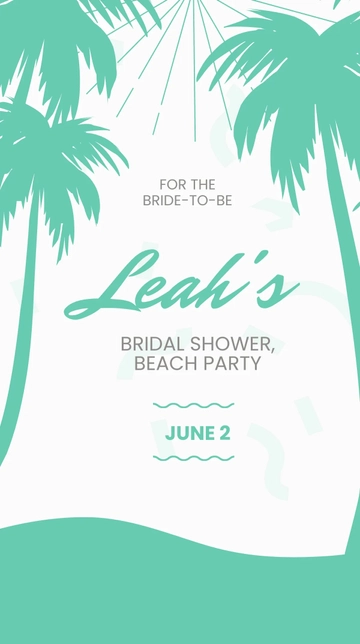 Free Bridal Shower Beach Party Instagram Story Template to Edit Online
