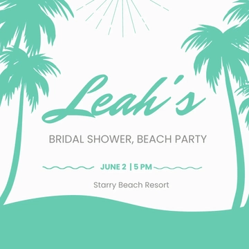 Free Bridal Shower Beach Party Linkedin Post Template to Edit Online