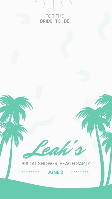 Free Bridal Shower Beach Party Snapchat Geofilter Template to Edit Online