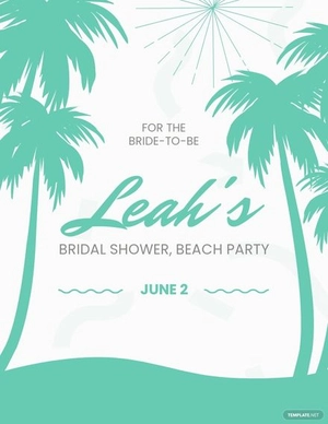 Bridal Shower Beach Party Flyer Template