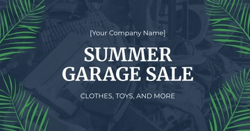 Free Summer Garage Sale Facebook Post Template to Edit Online