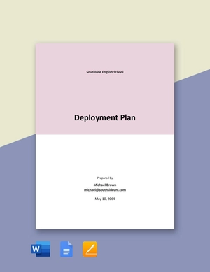 Deployment Plan Template Deployment Plan Template
