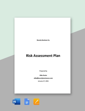 Risk Assessment Plan Template Risk Assessment Plan Template