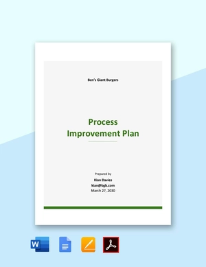 Sample Process Improvement Plan Template
